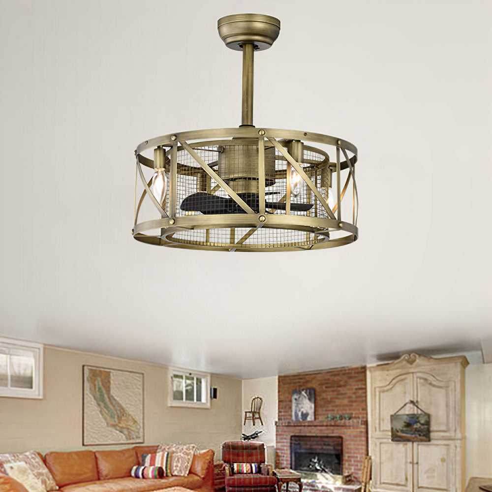 Tyalez Modern Black Flush Living Room Ceiling Fan With Light And Remote