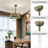 Tyalez Modern Black Flush Living Room Ceiling Fan With Light And Remote