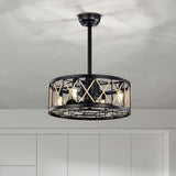 Tyalez Vintage Rope Semi Flush Living Room Ceiling Fan With Light And Remote