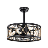Tyalez Vintage Rope Semi Flush Living Room Ceiling Fan With Light And Remote