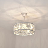 Tyalez Vintage Rope Semi Flush Living Room Ceiling Fan With Light And Remote