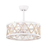 Tyalez Vintage Rope Semi Flush Living Room Ceiling Fan With Light And Remote