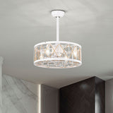 Tyalez Vintage Rope Semi Flush Living Room Ceiling Fan With Light And Remote