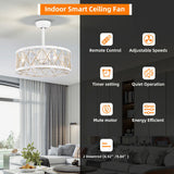 Tyalez Vintage Rope Semi Flush Living Room Ceiling Fan With Light And Remote