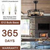 Tyalez Modern Round Cage Ceiling Fan With Light And Remote