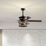 Tyalez Retro Minimalist Metal Ceiling Fan With Light And Remote