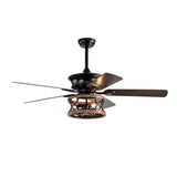Tyalez Retro Minimalist Metal Ceiling Fan With Light And Remote