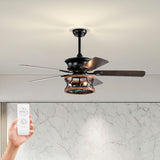 Tyalez Retro Minimalist Metal Ceiling Fan With Light And Remote