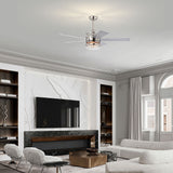 Minimalist Silver Large Ceiling Fan With Light And Remote
