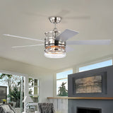 Minimalist Silver Large Ceiling Fan With Light And Remote