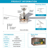 Minimalist Silver Large Ceiling Fan With Light And Remote