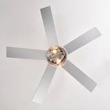 Minimalist Silver Large Ceiling Fan With Light And Remote