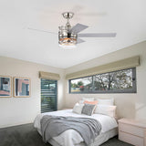 Minimalist Silver Large Ceiling Fan With Light And Remote