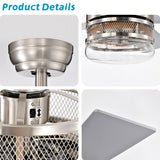 Minimalist Silver Large Ceiling Fan With Light And Remote