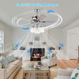 Tyalez Nordic Glass Shade Ceiling Fan With Light And Remote