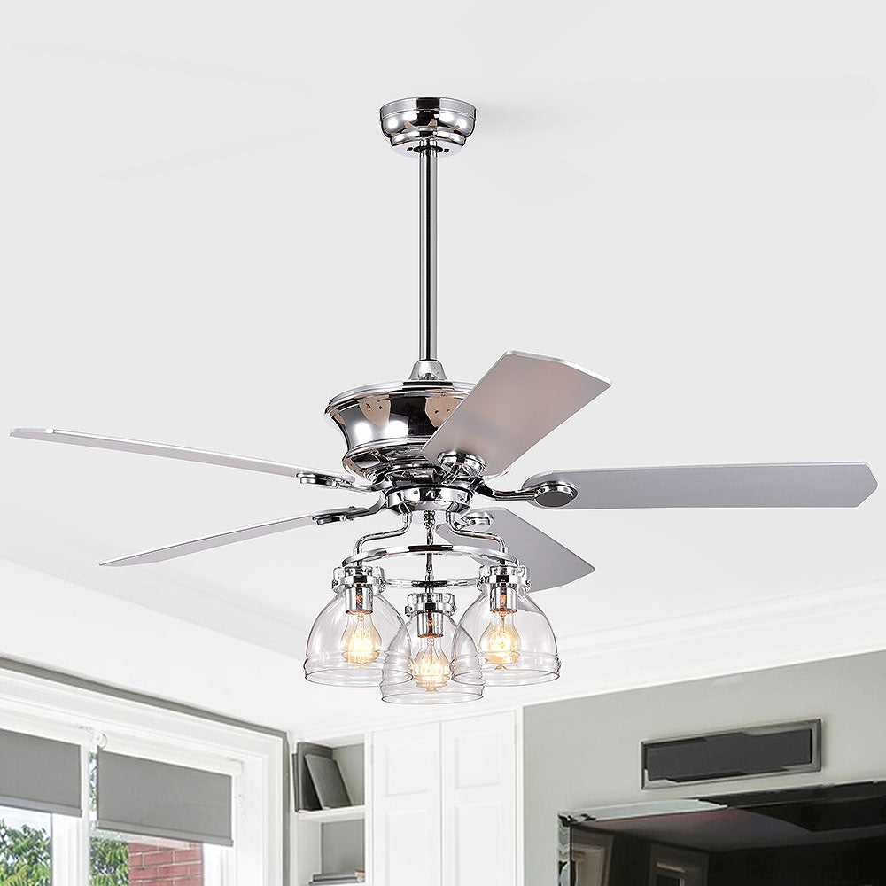 Tyalez Nordic Glass Shade Ceiling Fan With Light And Remote