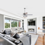 Tyalez Nordic Glass Shade Ceiling Fan With Light And Remote