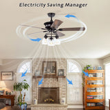 Tyalez Nordic Glass Shade Ceiling Fan With Light And Remote