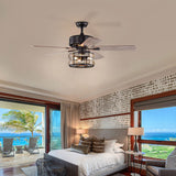 Tyalez Scandinavian Bedroom Black Ceiling Fan With Light And Remote
