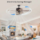 Tyalez Scandinavian Bedroom Black Ceiling Fan With Light And Remote