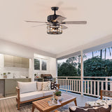 Tyalez Scandinavian Bedroom Black Ceiling Fan With Light And Remote