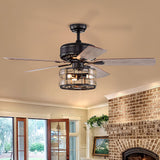 Tyalez Scandinavian Bedroom Black Ceiling Fan With Light And Remote