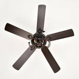 Tyalez Classic Metal Mesh Black Ceiling Fan With Light And Remote
