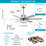 Tyalez Minimalist Black Ceiling Fan With LED Light And Remote