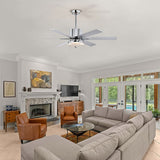 Tyalez Minimalist Black Ceiling Fan With LED Light And Remote
