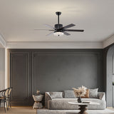 Tyalez Minimalist Black Ceiling Fan With LED Light And Remote