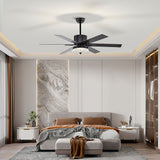 Tyalez Minimalist Black Ceiling Fan With LED Light And Remote