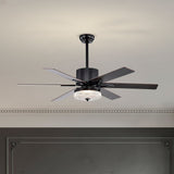 Tyalez Minimalist Black Ceiling Fan With LED Light And Remote