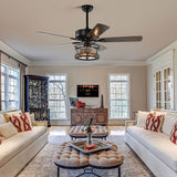 Tyalez Creative Round Finish Ceiling Fan With Light And Remote