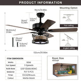 Tyalez Creative Round Finish Ceiling Fan With Light And Remote