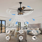 Tyalez Creative Round Finish Ceiling Fan With Light And Remote