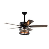 Tyalez Creative Round Finish Ceiling Fan With Light And Remote