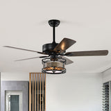 Tyalez Creative Round Finish Ceiling Fan With Light And Remote