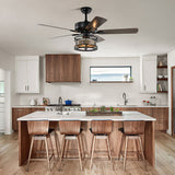 Tyalez Creative Round Finish Ceiling Fan With Light And Remote