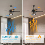 Tyalez Creative Round Finish Ceiling Fan With Light And Remote