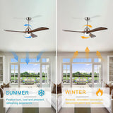 Simple Wooden Ceiling Fan With LED Light And Remote