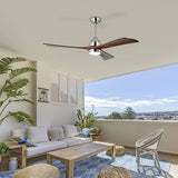 Simple Wooden Ceiling Fan With LED Light And Remote