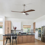 Simple Wooden Ceiling Fan With LED Light And Remote