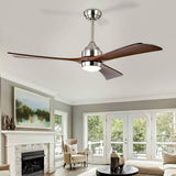 Simple Wooden Ceiling Fan With LED Light And Remote