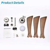 Simple Wooden Ceiling Fan With LED Light And Remote