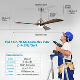 Simple Wooden Ceiling Fan With LED Light And Remote