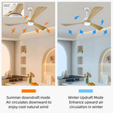 Simple Wooden Ceiling Fan With LED Light And Remote