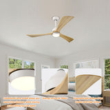 Simple Wooden Ceiling Fan With LED Light And Remote