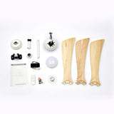 Simple Wooden Ceiling Fan With LED Light And Remote