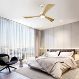 Simple Wooden Ceiling Fan With LED Light And Remote
