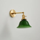 Vintage Adjustable Green Glass Wall Light